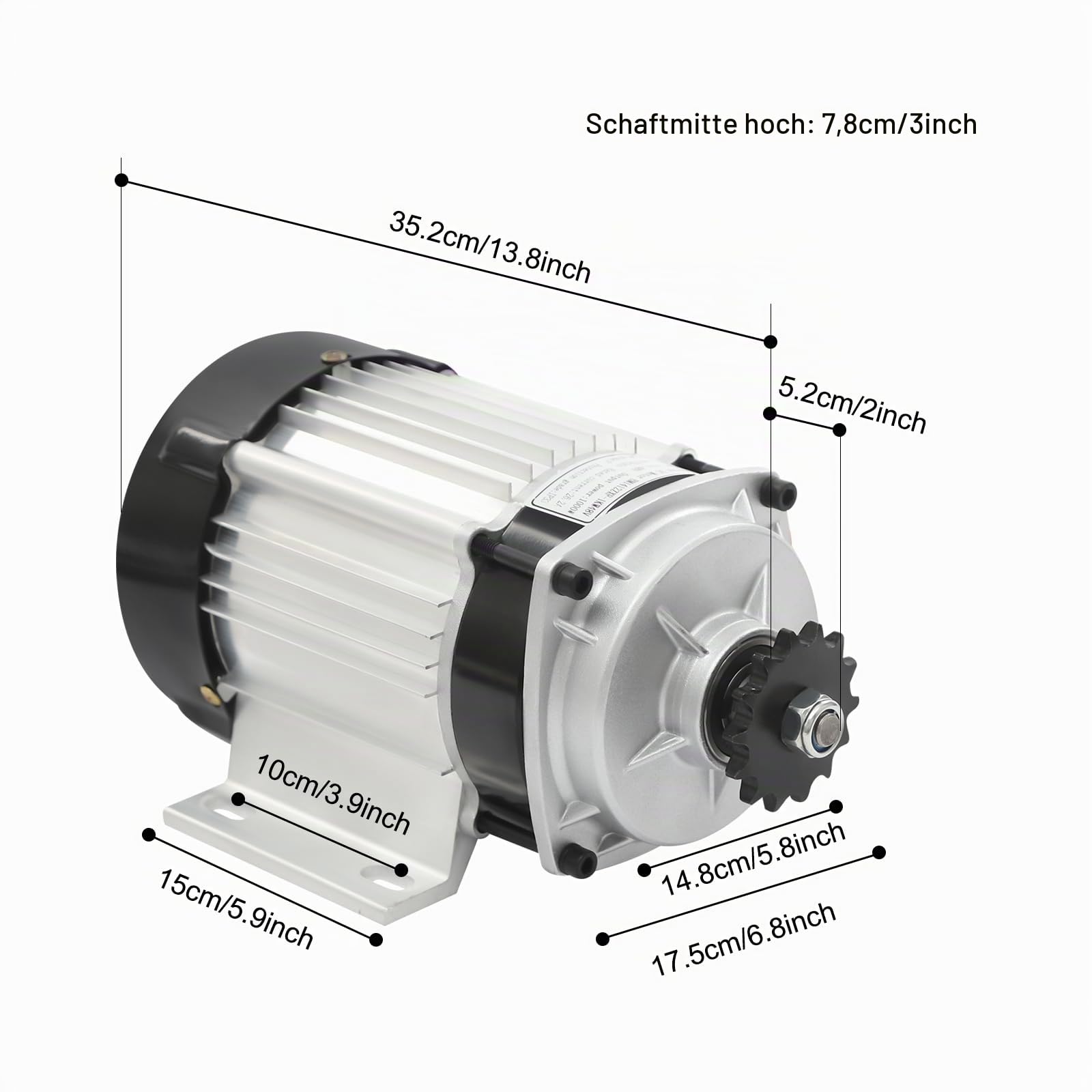 48V 1000W Bürstenloses Motor-Kit,E Bike Umbausatz,Elektromotor Umbausatz,Drei-Gang-Getriebe-Design,Rückwärtsfunktion,Für Dreirad, Rikscha,Voller Satz