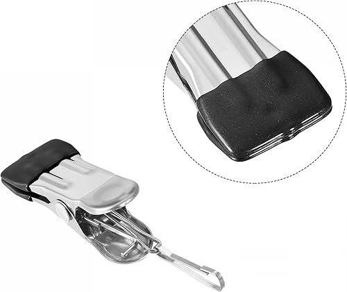 Miniatura 4 de uxcell Clips de lavandería con hebilla, ganchos colgantes de acero inoxidable para ropa de botas, color negro, 2.126 in, 30 unidades