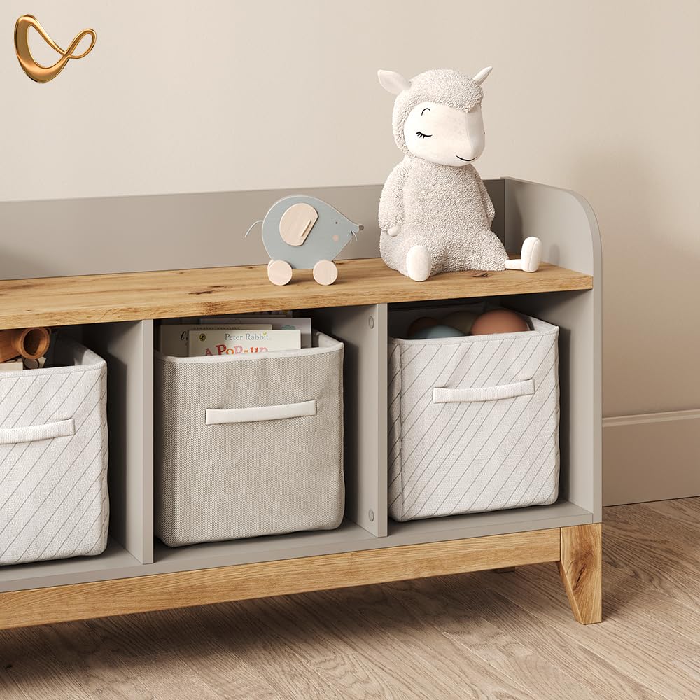 Livinity Panca per bambini Mailo, Cashmere/Artigianale, 107.2 x 63.8 cm XL con 3 cassettisoluzione pratica per organizzare i giocattoli