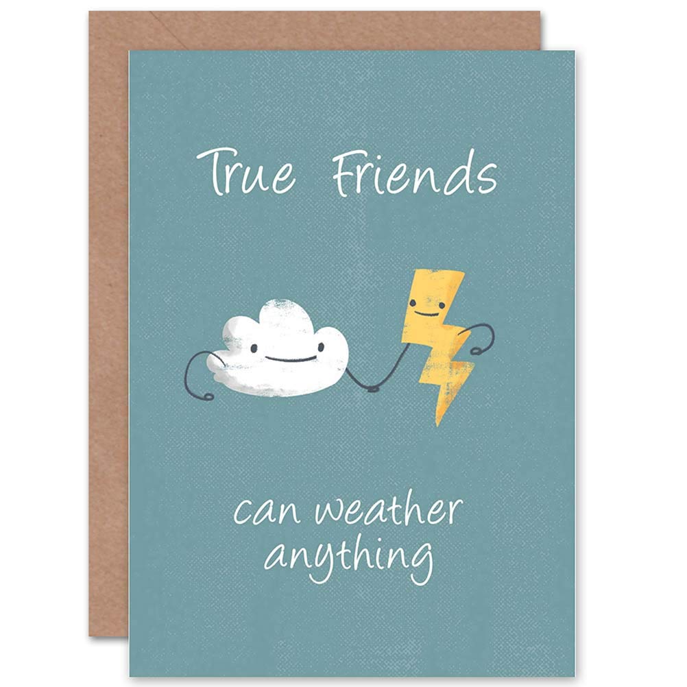 Wee Blue Coo CARD GREETING FRIENDSHIP LIGHTNING CLOUD FUN GIFT