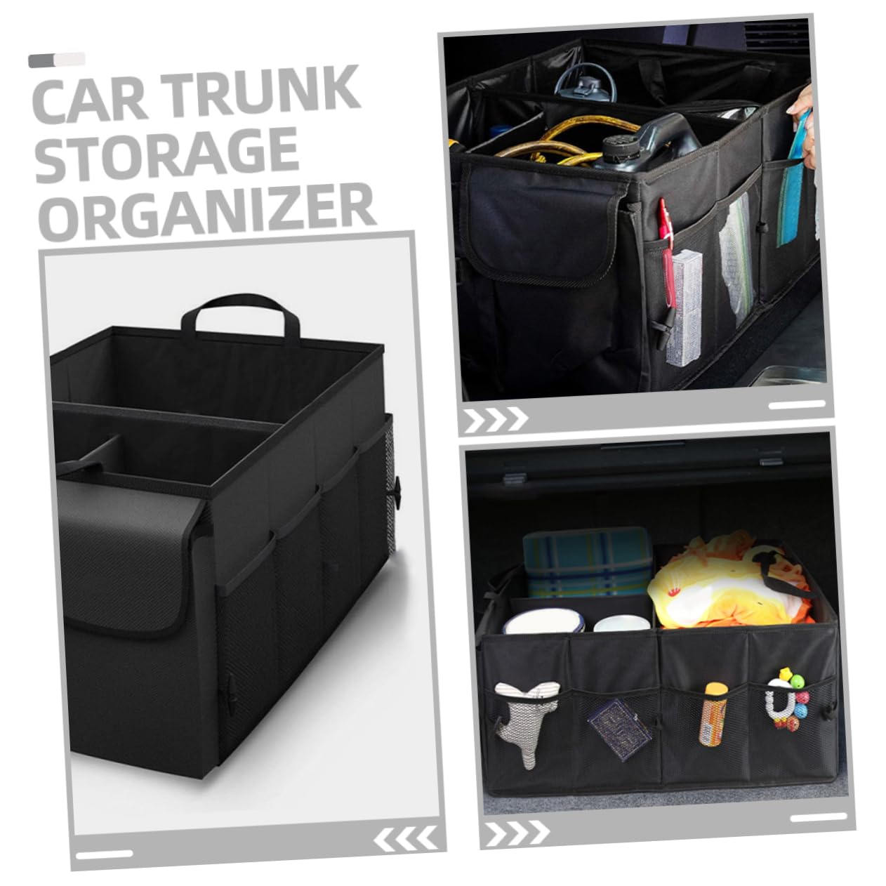 Kofferraum Organizer für Autos aus Oxfordstoff, Schwarz, Robust