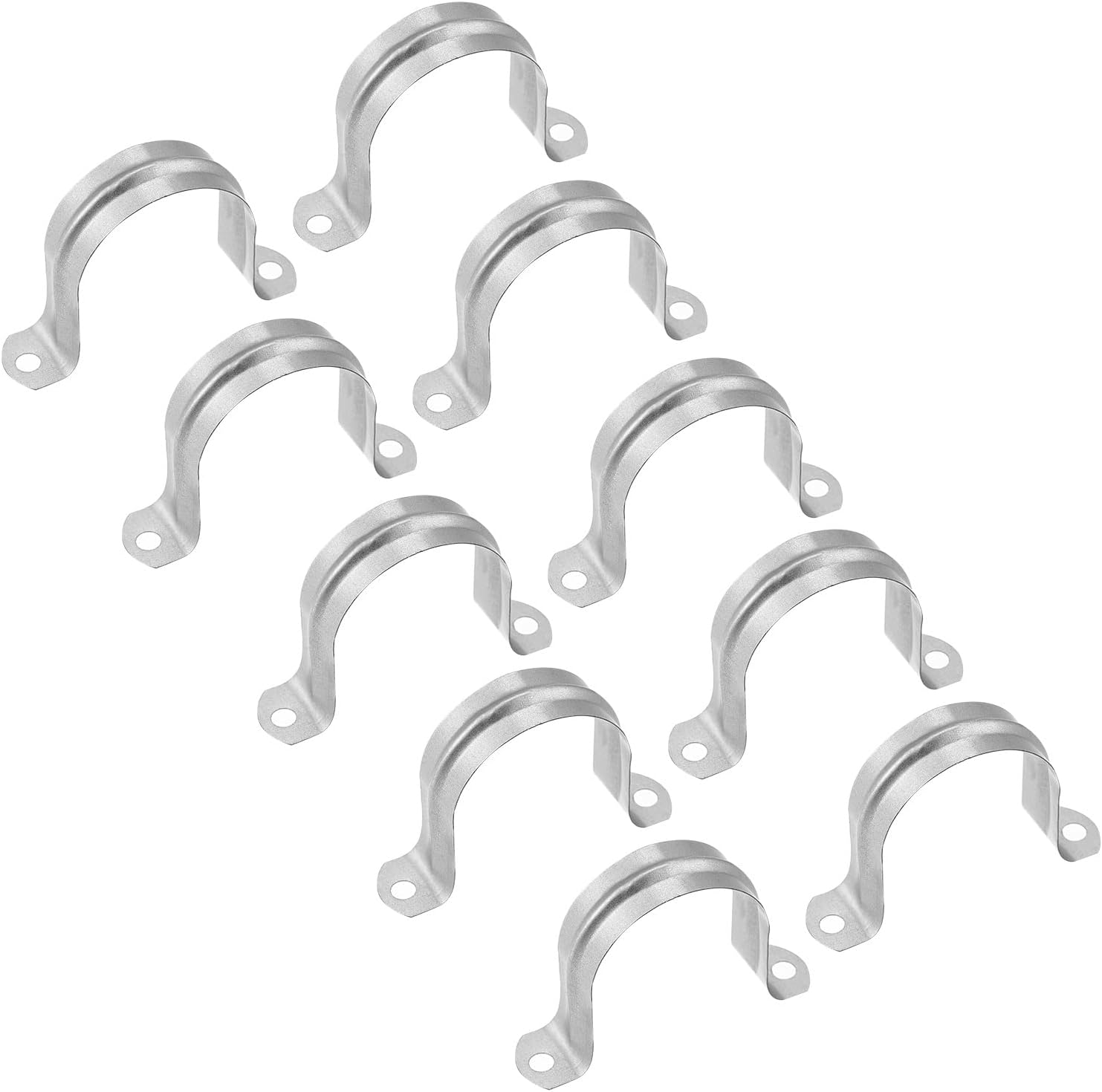 uxcell Rigid Pipe Strap, 24pcs 1 5/8 Inch (40mm) Two Hole Strap U