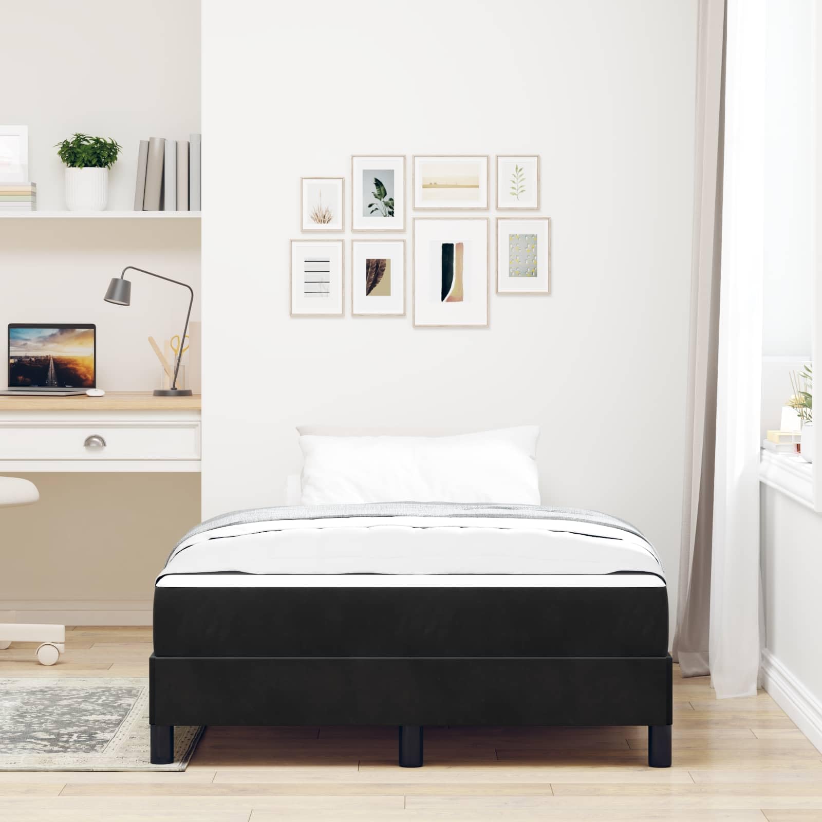 Confort firme tapizado minimalista rectangular 120x193x45cm negro