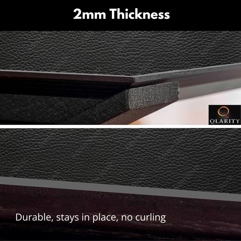 Image of Qlarity Covers Dining Table Cover 6 Seater, 8 Seater | Reversible PU Leather Water Resistant Table Cover | Customised Sizes (Black) (Black, 24 x 48 inch)