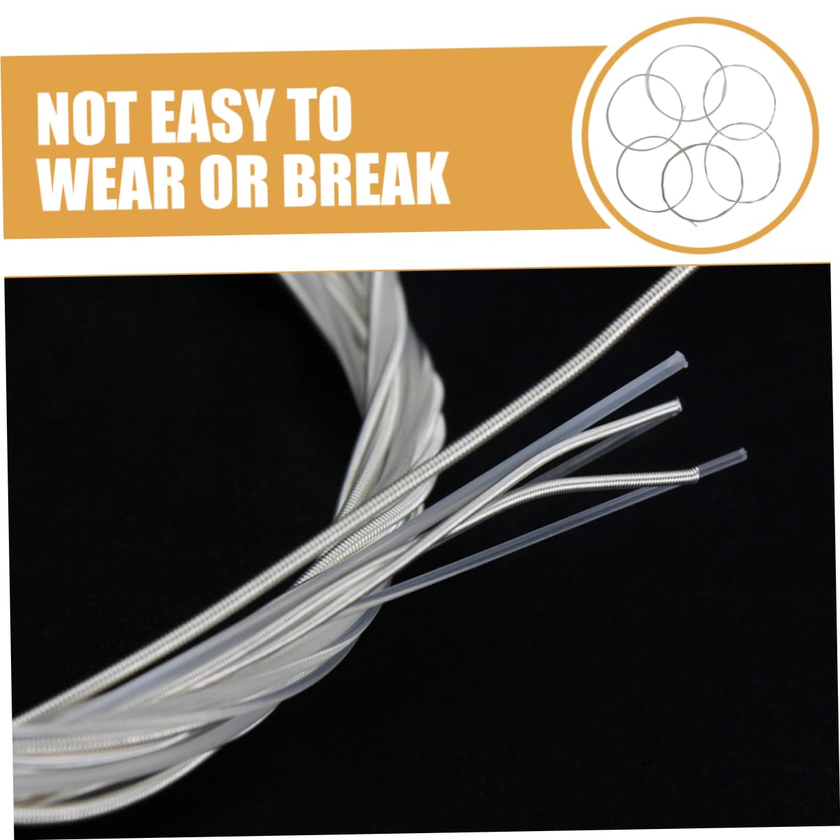 Yardwe 1 Set Strings Guitar Strings Durable Metal Replacement Strings for Folk Guitars Easy to Install Musicians and Enthusiasts