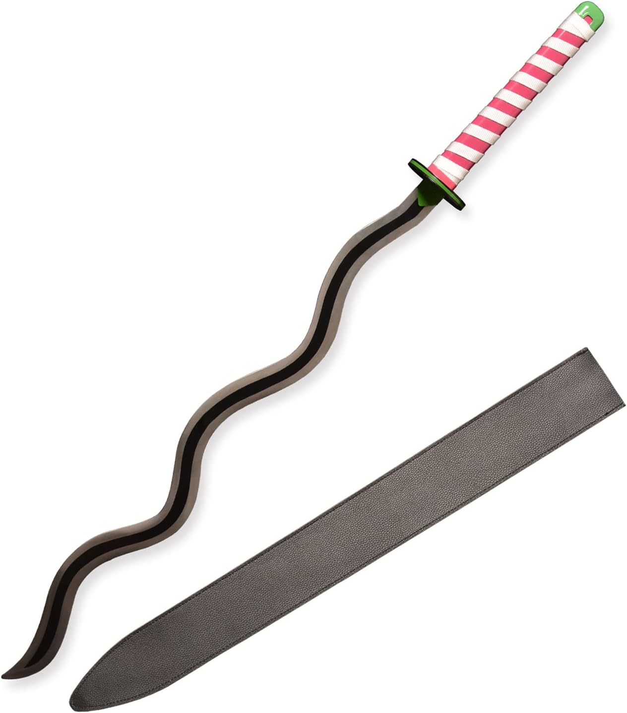 Metal Demon Sword 104cm/41inchs,Stainless Steel, Hashira Pillar and Protagonist Katana for Anime Cosplay, Anime Original Textures, Multiple Styles to Choose from Iguro Obanai