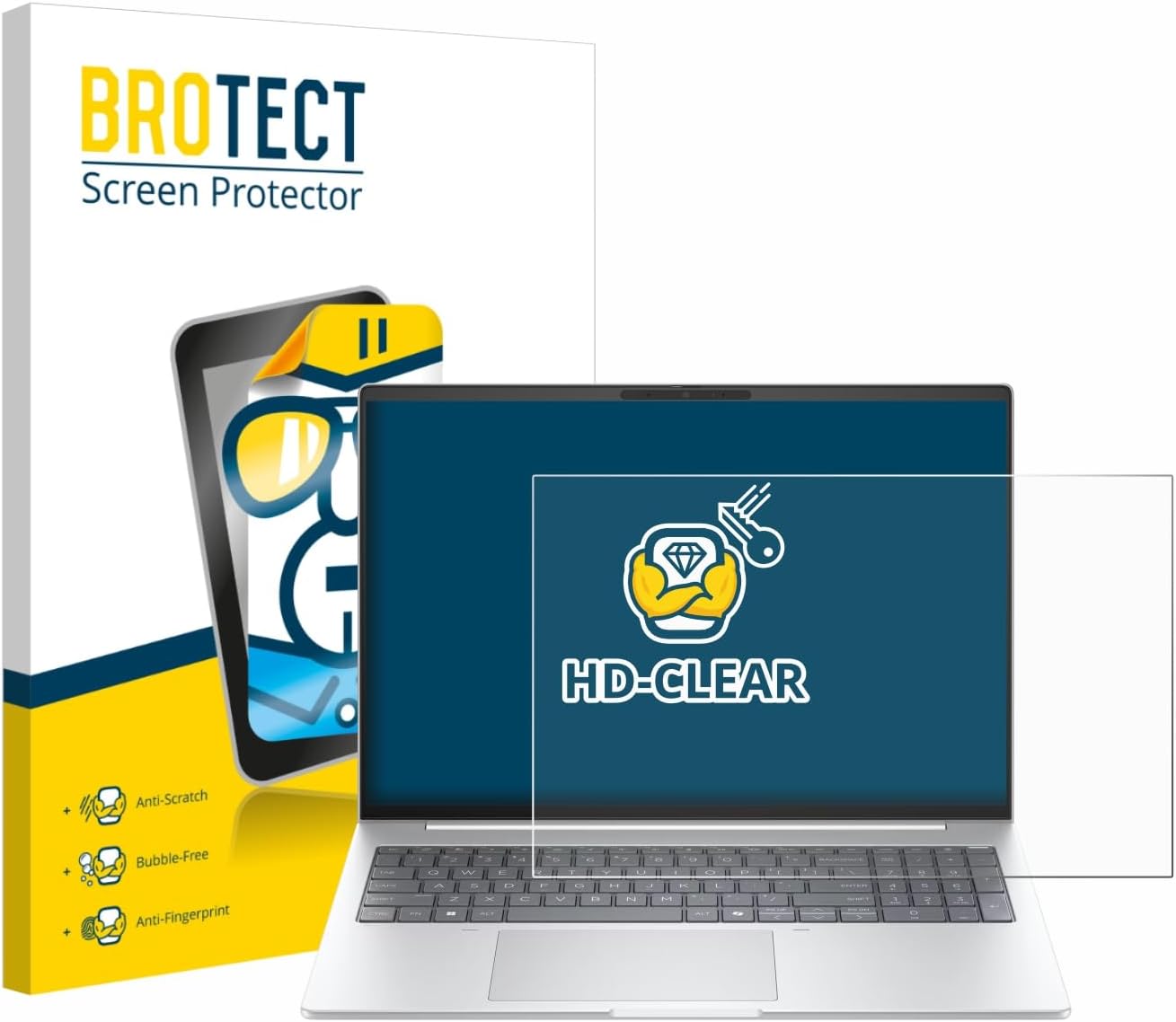 brotect Screen Protector compatible with HP EliteBook 8 G1i 16" - HD-Clear Protection Film