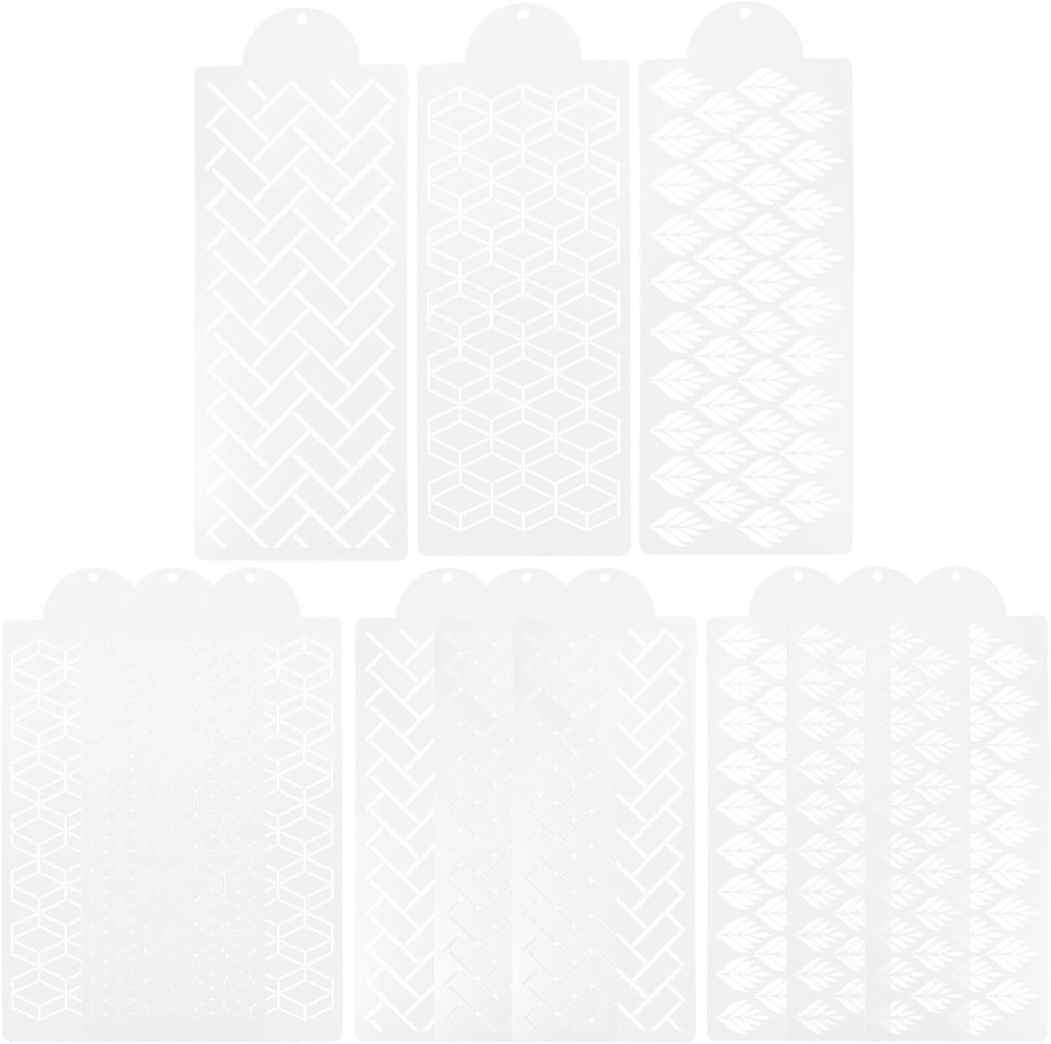 12pcs Cake Stencils Set for Baking DIY Party Cake Decorative Molds with Hollow Wheat Pattern Templates for Icing and Frosting Decoration