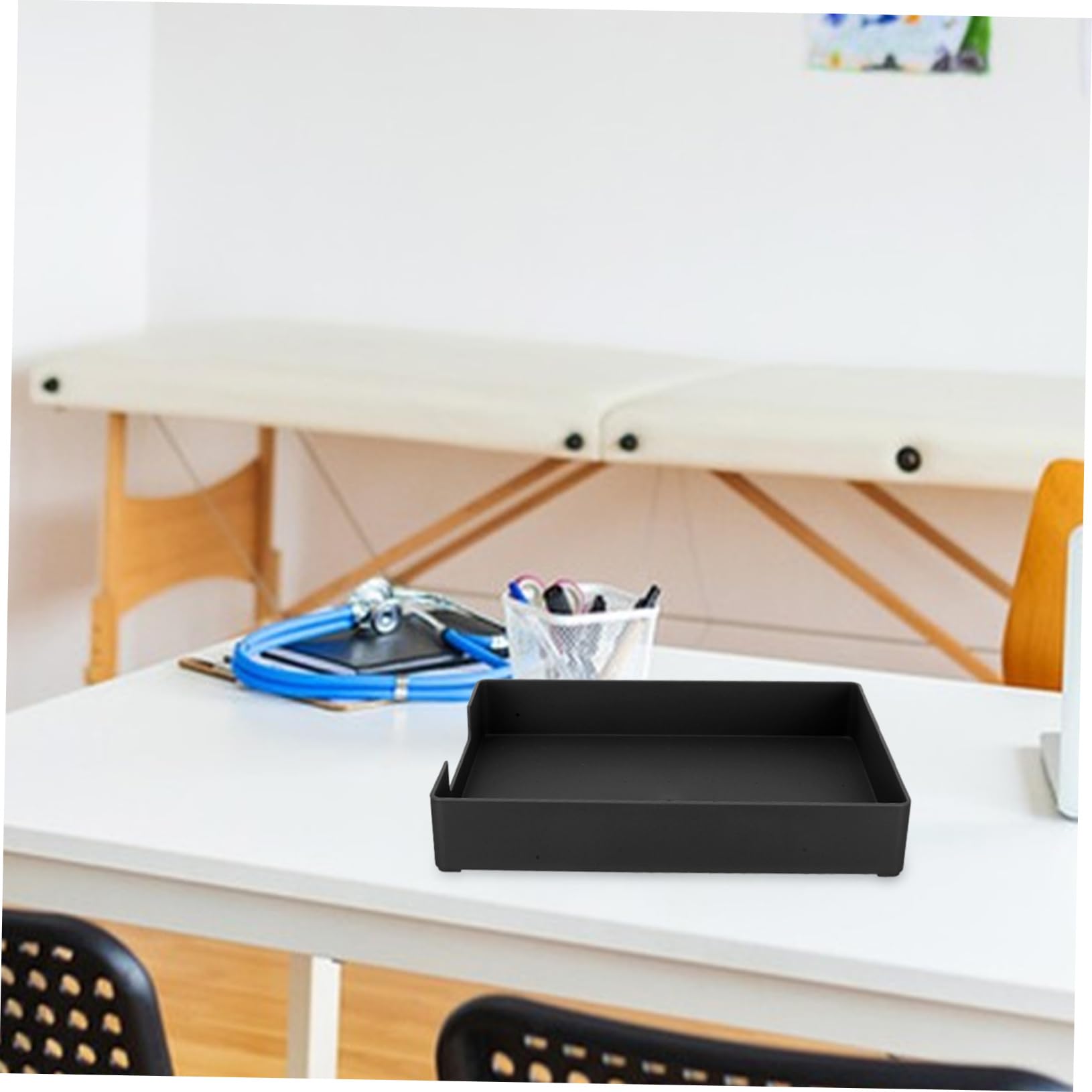 Caja Organizadora para Almacenar Documentos y Archivos Separadores de Escritorio de Abs Negra A4 Diseño Moderno y Funcional para Oficina y Hogar