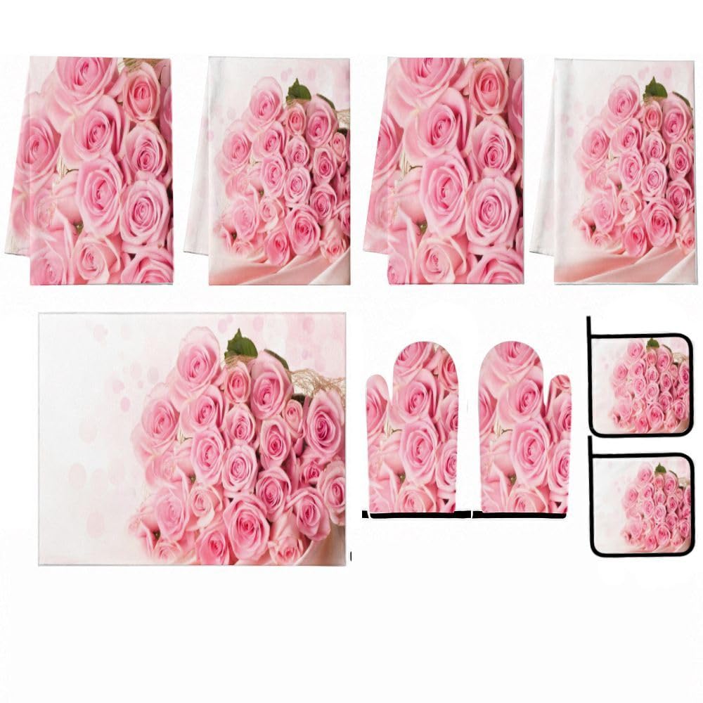 9PCS Bella Rosa Roses2 Cucina Decor e Accessori Set