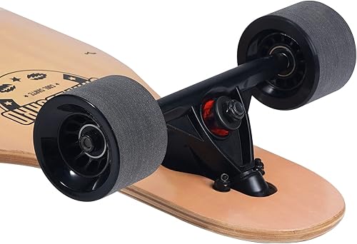 Miniatura 4 de PINESKY Skateboard Longboard de 41 pulgadas de 8 capas de arce natural completo para crucero, tallado, estilo libre y cuesta abajo con T-Tool
