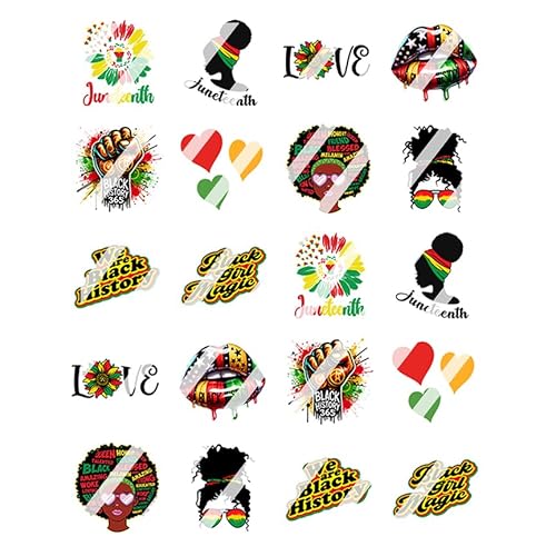 Juneteenth Design #2 Nail Art Decals - Waterslide Nail Decals (Adult Small 0.3" inches)