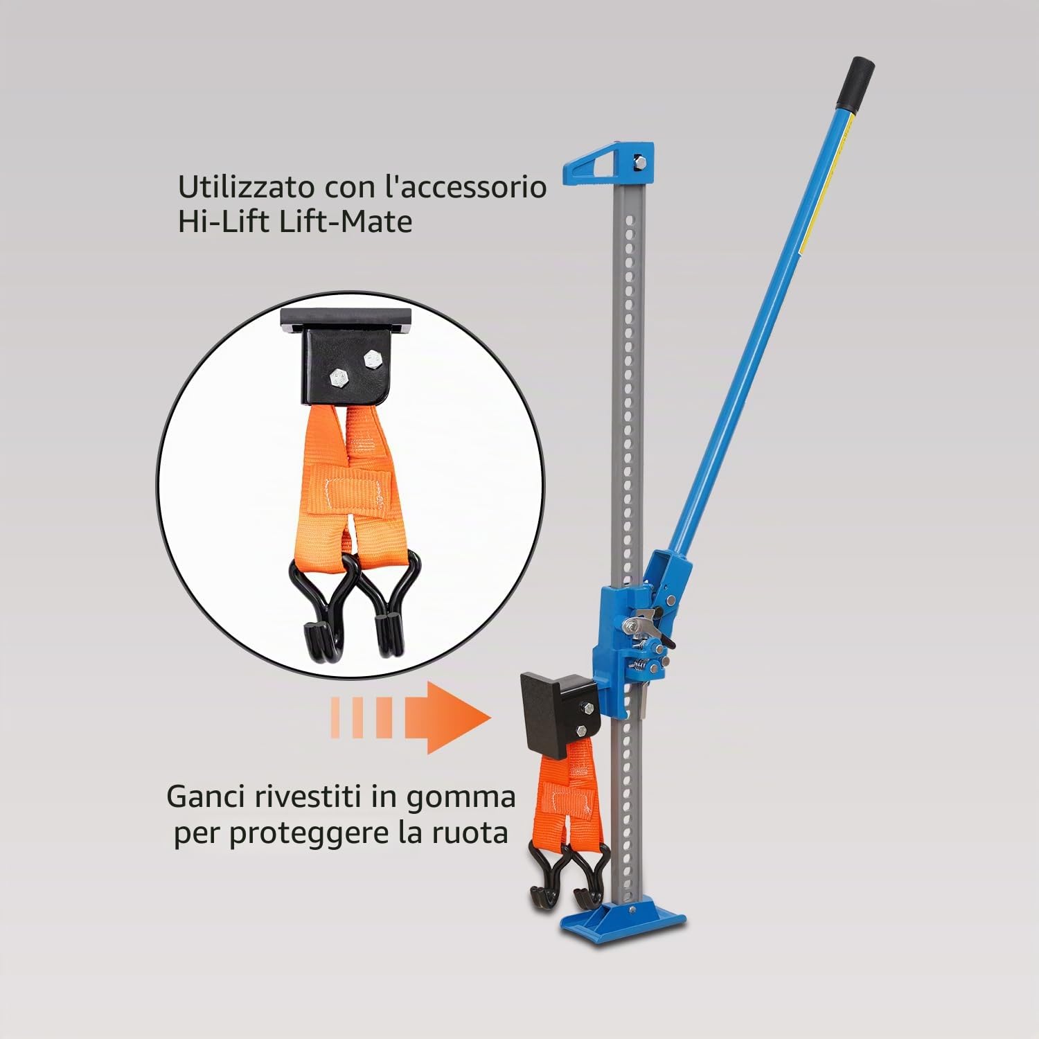 KATSU Farm Jack Heavy Duty 48" 3 Ton Capacità di Carico Offroad Martinetto con Attacco Sollevatore Lift Mate, Cricchetto ad Alto Sollevamento Cric Fuoristrada per ATV 4x4 Trattori Camion