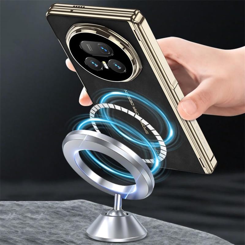 Protéger la charnière du Honor Magic V5 : coque robuste marron avec écran en verre intégré