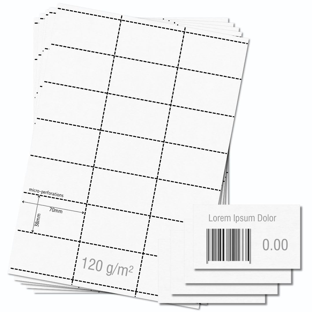 OfficeGear Étiquettes de Prix 38 x 70 mm – 1 155 Étiquettes Imprimables