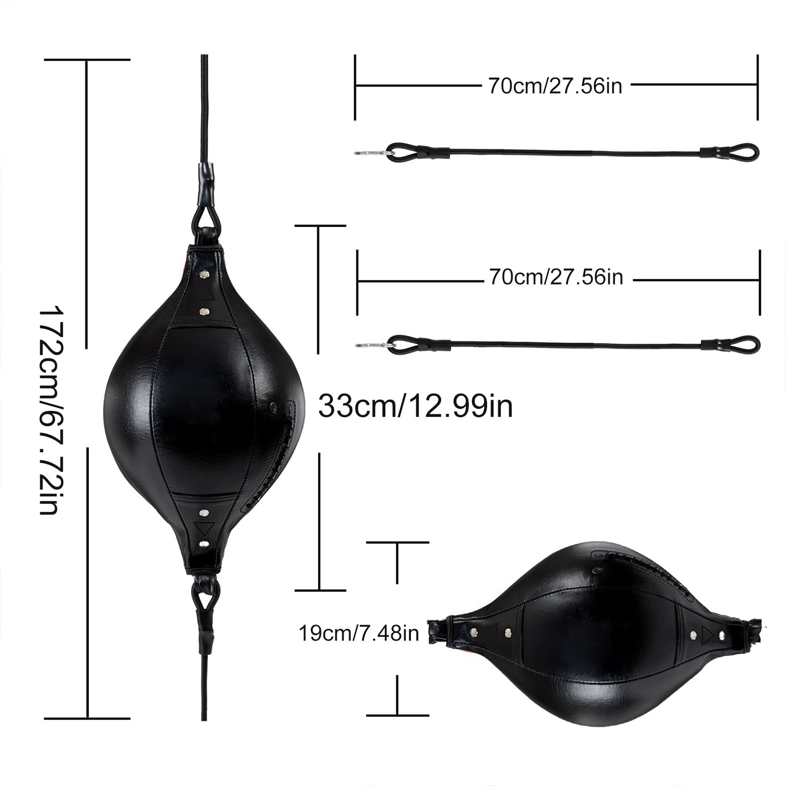 Doppelendiger Boxsack – Doppelter elastischer Boxsack aus PU-Leder | Flexibler Boxball | Für die Koordination im Fitnessstudio, Grundtraining, Trainingsreaktion, Fähigkeiten