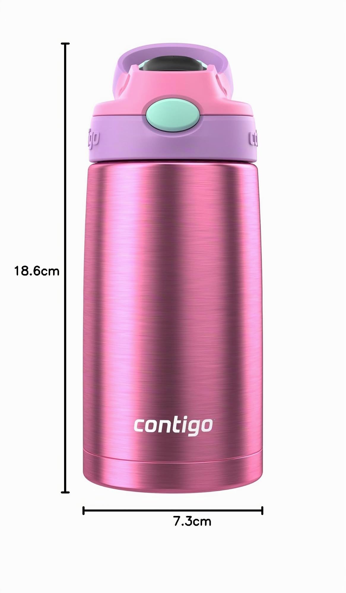 Contigo Botella de agua de acero inoxidable para niños con popote AUTOSPOUT rediseñado, 13 onzas