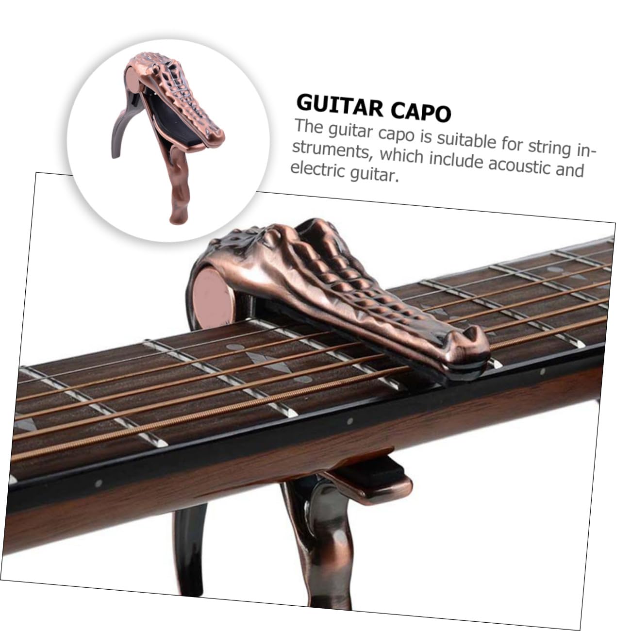 2stücke Gitarre Capo Metall Clip Im Krokodil-design Tragbar Und Verstellbar Für Akustik Gitarre Perfektes Zubehör Für Ukulele Und Saiteninstrumente Rotbraun