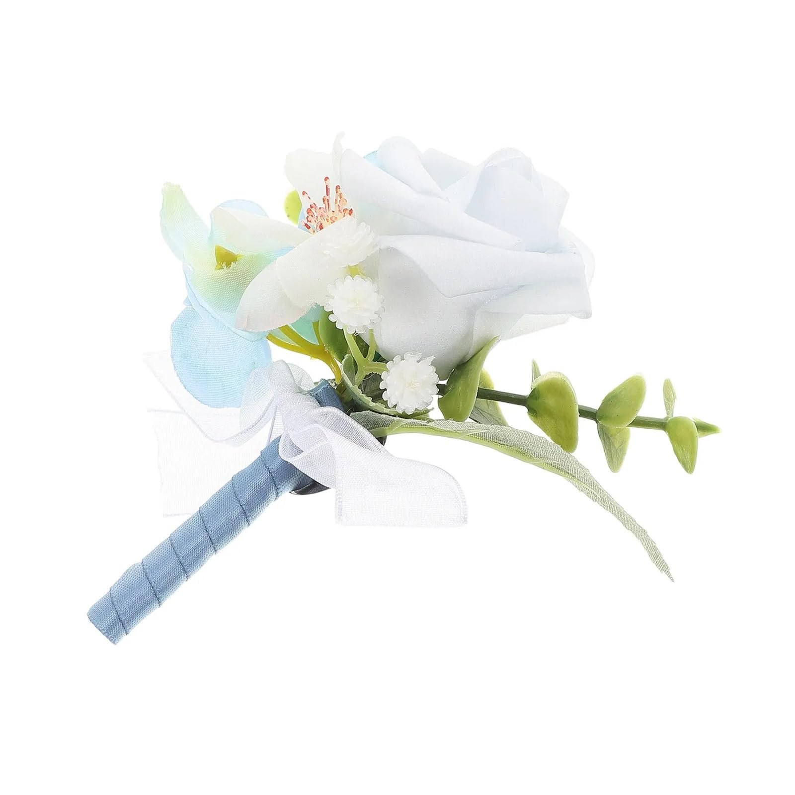 Hzomif Boho Artificial Flower Wedding Corsage 4pcs Rose Lapel Pin Wedding Boutonniere Elegant Handmade Silk Flower Pin for Groom Groomsmen Prom Suit Decoration Wedding Accessories