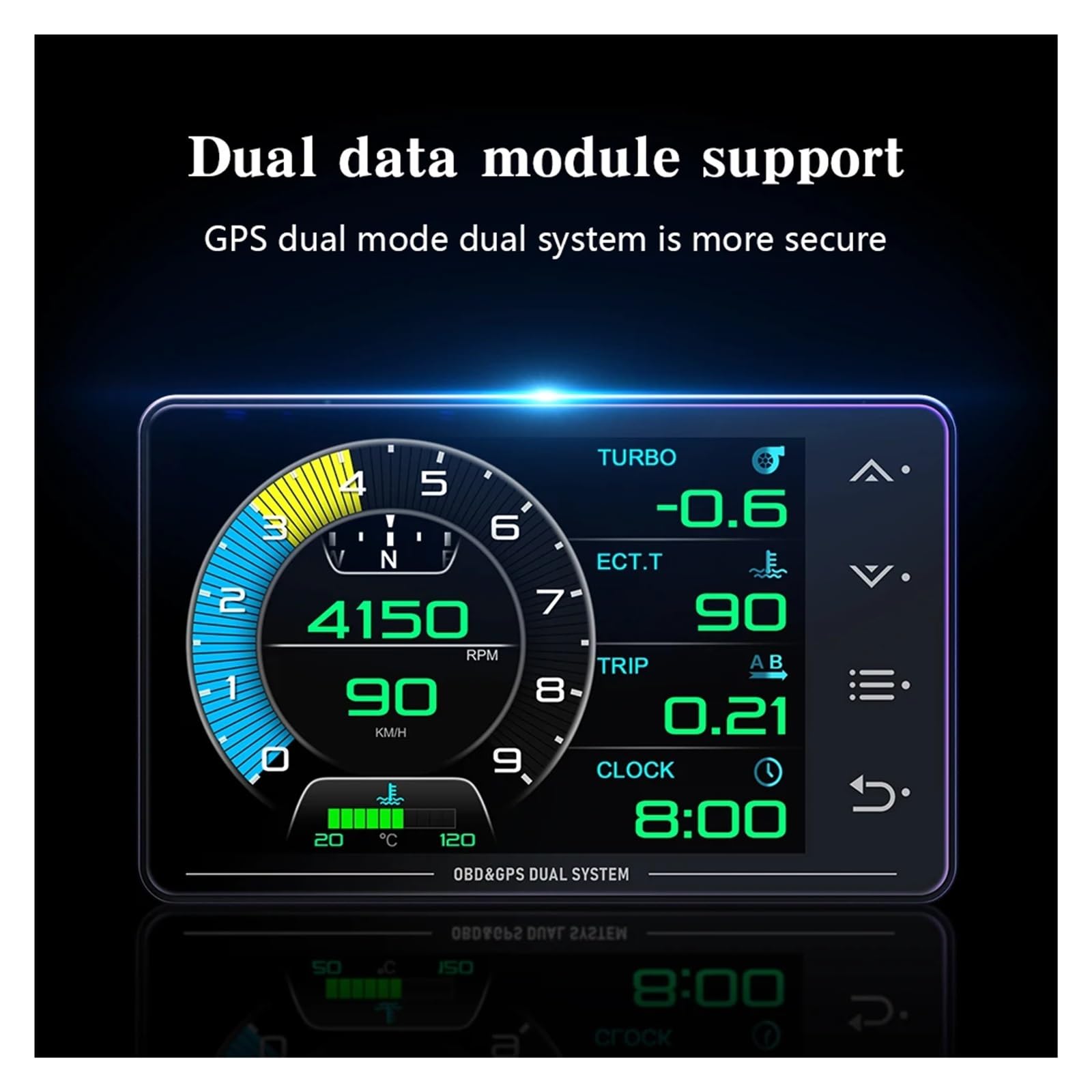 Panele Instrumentów Samochodowych 3.5 Cala Obd2 + GPS HUD Wskaźnik Samochodowy Cyfrowy Wyświetlacz Head Up Prędkościomierz Turbo RPM Alarm Temperatury Na Komputerze Pokładowym Akcesoria Samochodowe