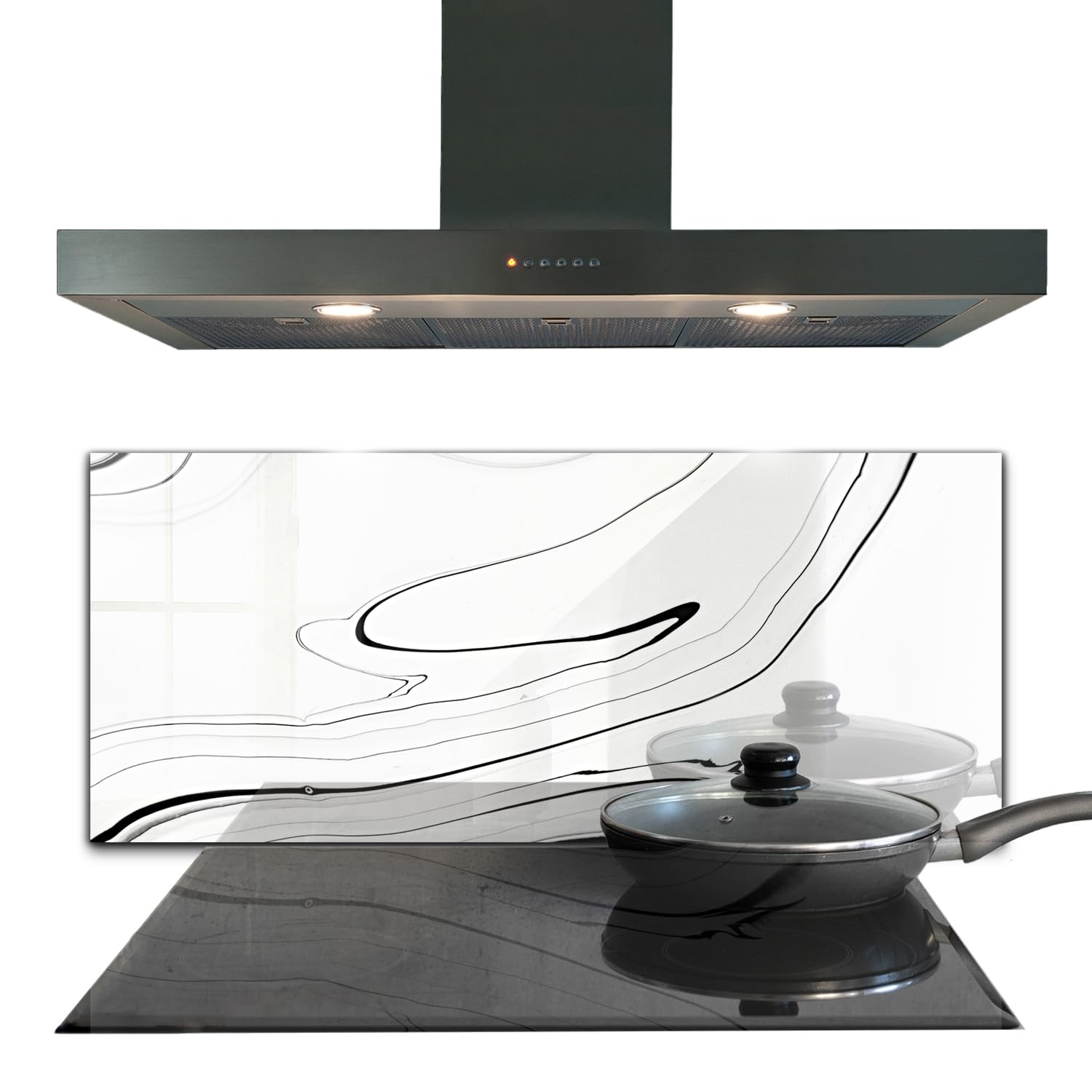 Panneau de cuisine Wallfluent en verre trempé 125x50 cm avec texture délicate