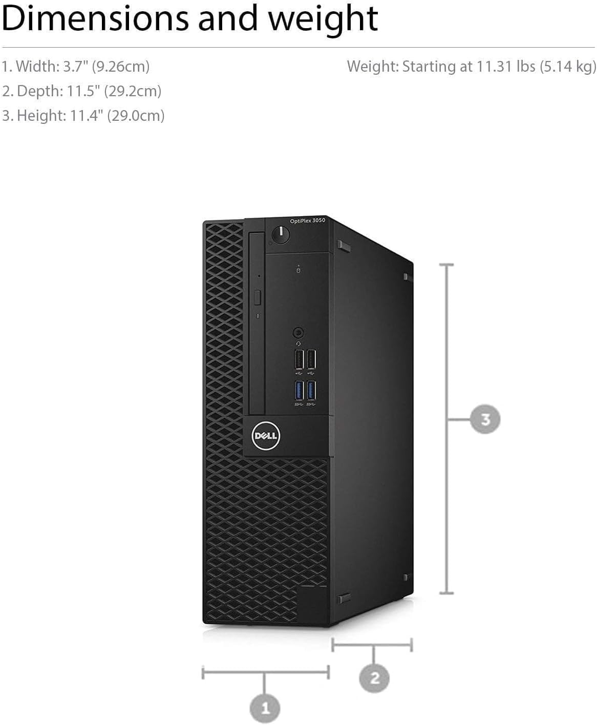 Dell Optiplex 5050 SFF Desktop PC, Core i5-6500 (3.2GHz-3.6GHz), 8GB RAM, 256GB SSD, Keyboard & Mouse, USB, HDMI, WiFi, Bluetooth, Windows 11 Pro (Renewed)