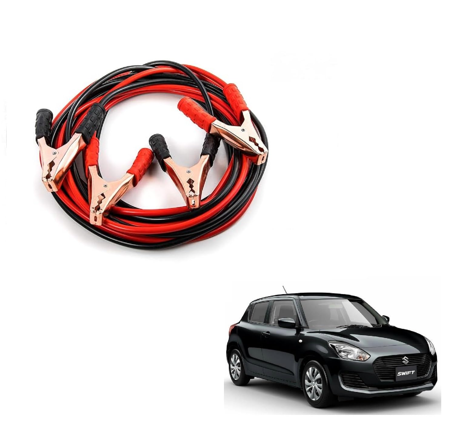 Kozdiko Heavy Duty Auto Jumper Cable Battery Booster Wire Clamp with Alligator Wire Emergency Car Battery Charging Booster Cables Compatibile with Maruti Suzuki Swift (4018-Present)-image-49