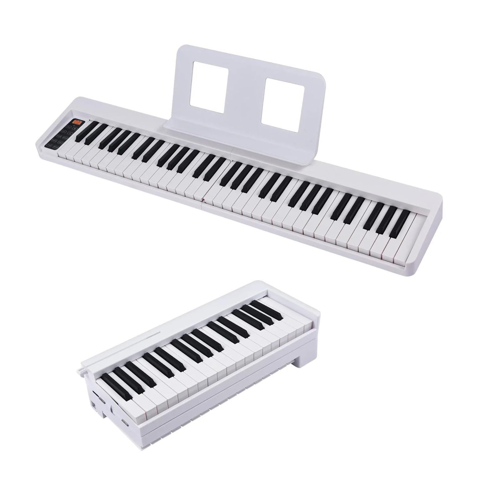 Pianino Elektroniczne 61 Klawiszowe Składane Pianino Elektroniczne Wielofunkcyjny Przenośny Instrument Muzyczny Piękny Dźwięk