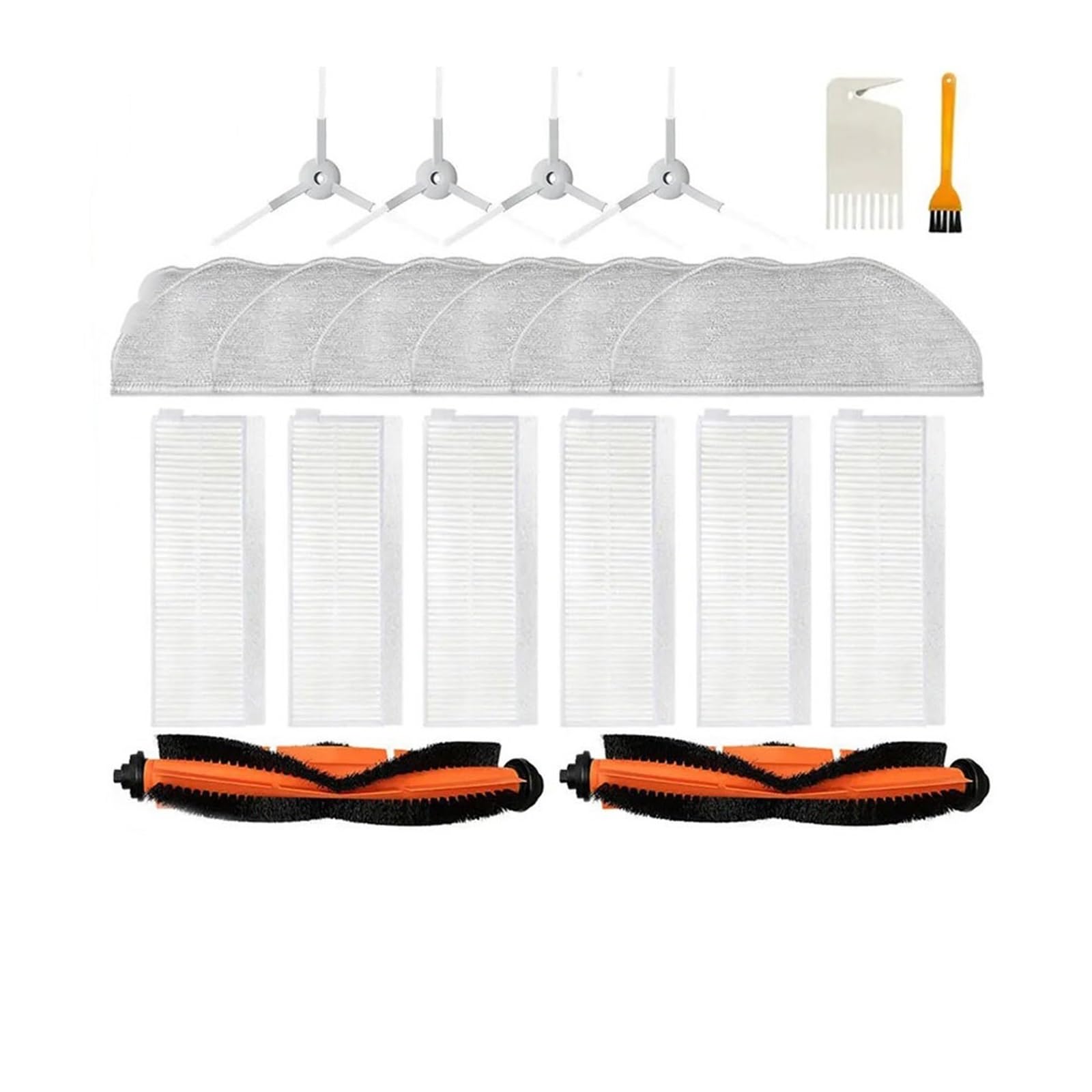 Kicici Compatible Compatible With Xiaomi Viomi V3 Max Robot Vacuum Cleaner Main Side Brush Hepa Filter Mop Rag Replacement Spare Parts V-RVCLM27BB(Clear)