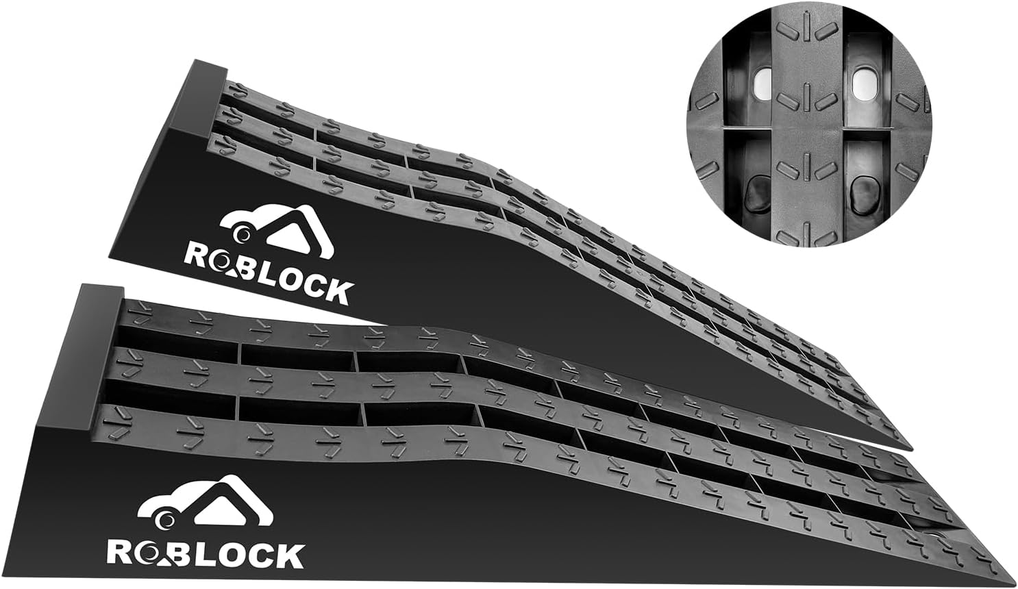 ROBLOCK Heavy Duty Car Ramps for Oil Changes and Jack Support, Portable Low Profile Car Ramps for High Lift, Vehicle Ramps for Garage, 31.5''x8.1''x4.9'', G.V.W 10000 LBS, 2 Packs RBTS270