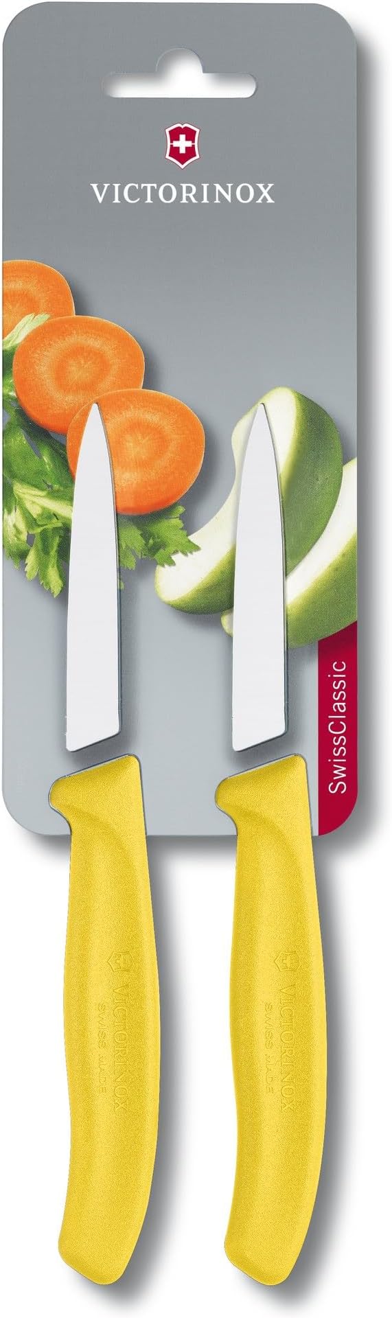 Victorinox Swiss Classic 2 Piece Paring Knife Set Straight Edge Pointed Tip - Yellow