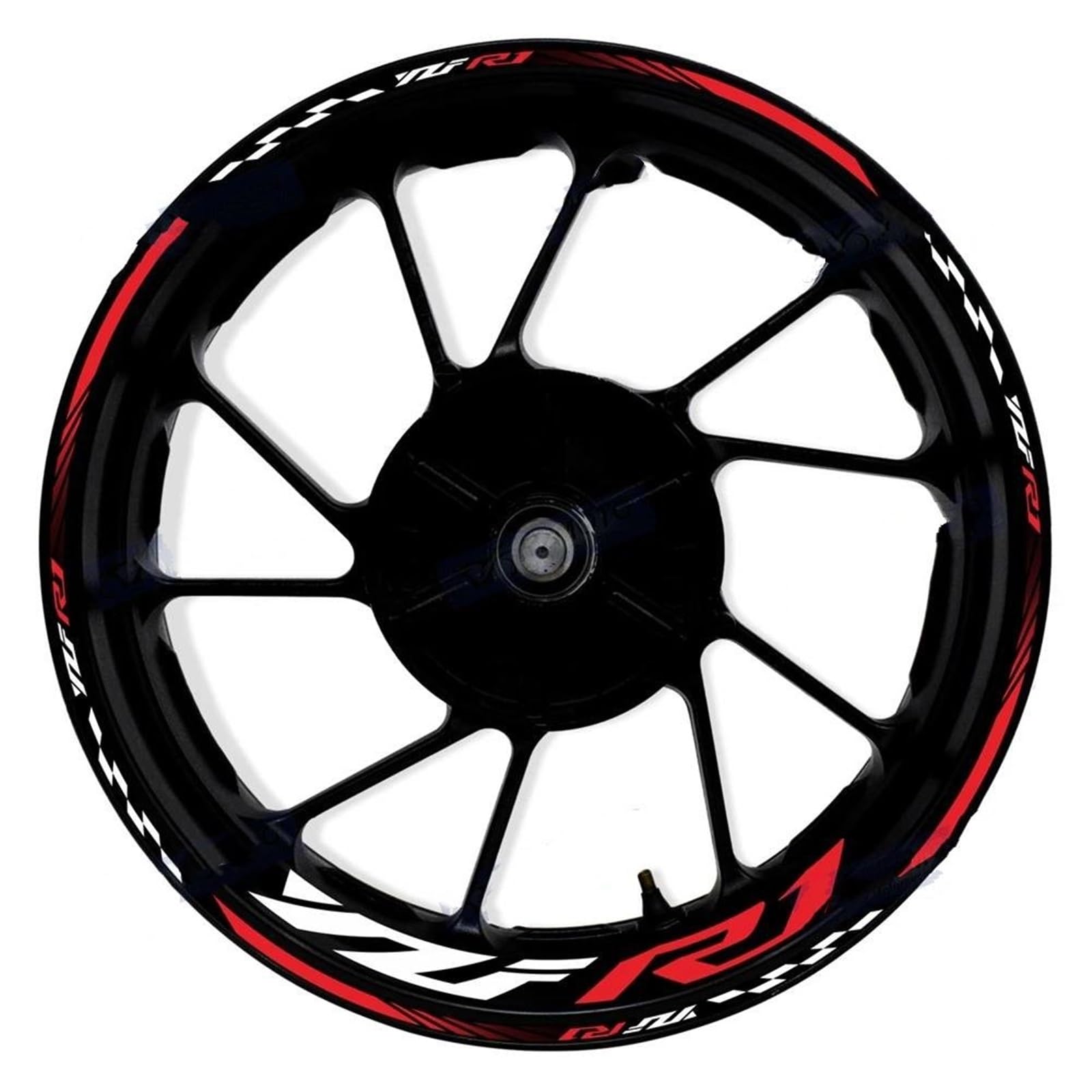 Motorcycle for Yamaha YZF R1 17 Inch Front and Rear Rims Decals Wheel Hub Decorate Stickers(Color24)