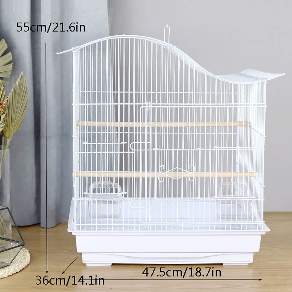 Gabbia Voliera Gabbia di medie dimensioni Cage Cage Cage Cage Home Metal Peony Tiger Skin Pearl Uccello con manico e scatola di alimentazione, adatto per parrocchetti, canarini, uccelli d'amore Bird C