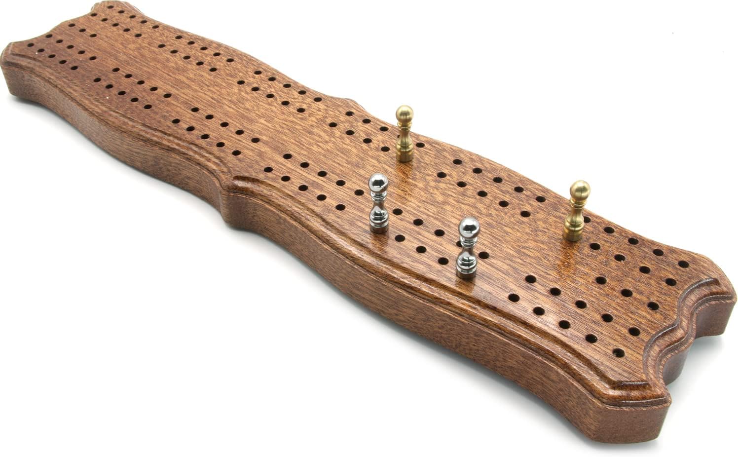 Scalloped British Mahogany cribbage board Amazon.co.uk Toys & Games