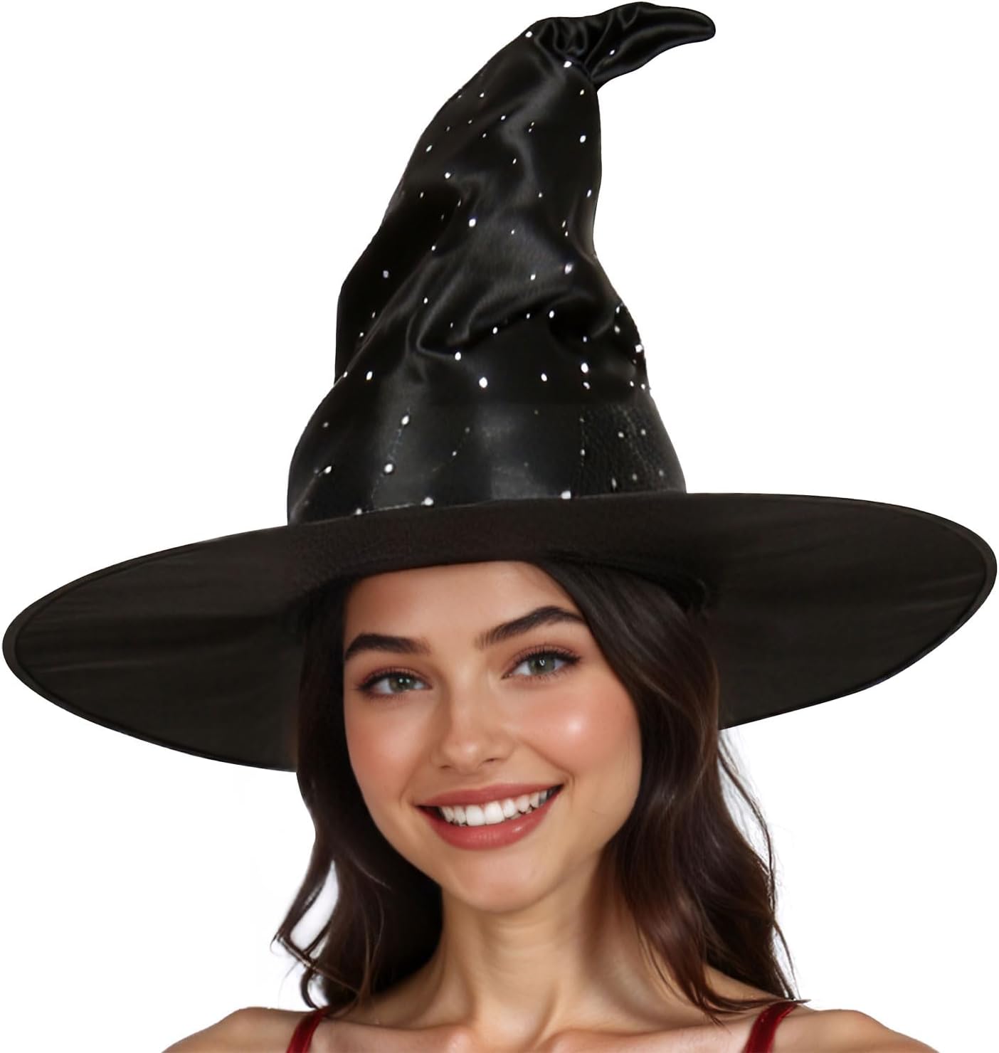 HOMELEX Women's Black Ruched Witch Hat Oversized Witches Hats Costume Accessories for Party