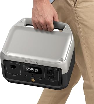 EF ECOFLOW Portable Power Station RIVER 2, 256Wh LiFePO4 Battery/ 1 Hour Fast Charging, 2 Up to 600W AC Outlets, Solar Generator (Solar Panel Optional) for Outdoor Camping/RVs/Home Use