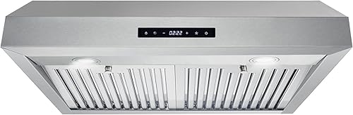 Campana extractora canalizada debajo del gabinete de 30 pulgadas con luces plateadas del acero inoxidable de las velocidades del ventilador del CFM 3