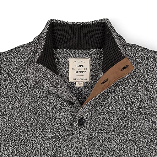 Hope & Henry Men's Long Sleeve Mock Neck Sweater Grey #TOP1
