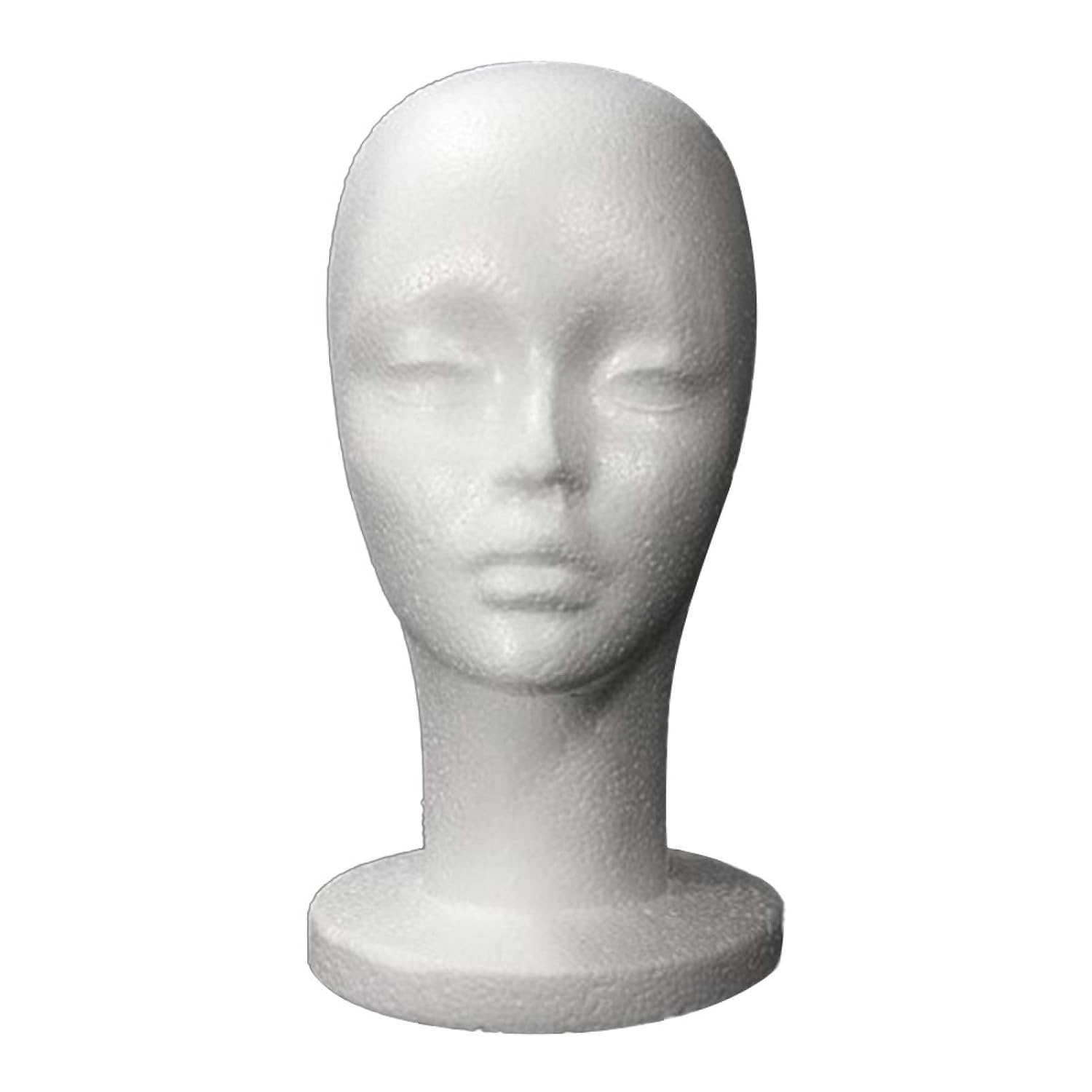 Mannequin Wig Head Stand, Fashion Female White Foam Mannequin Hat Cap Wig Women Head Display Holder Model