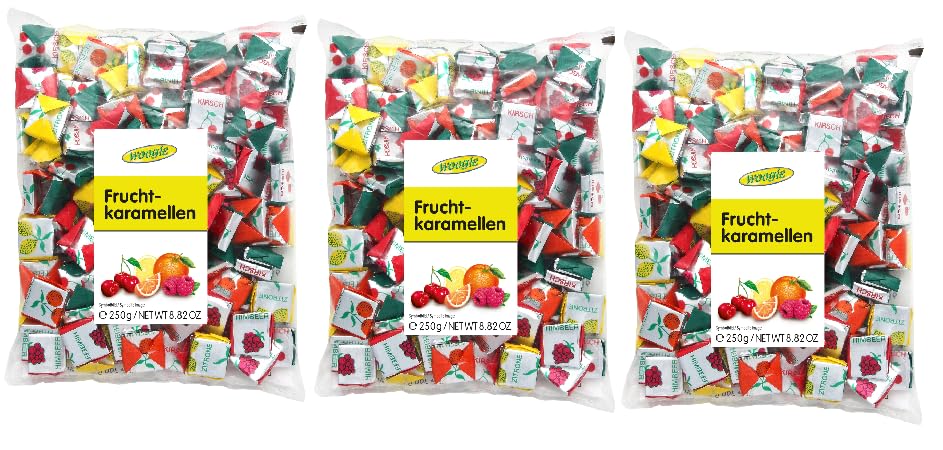 Fruchtkaramellen Piratenschatz Kaubonbon Wurfmaterial Karneval Fasching 3x250g