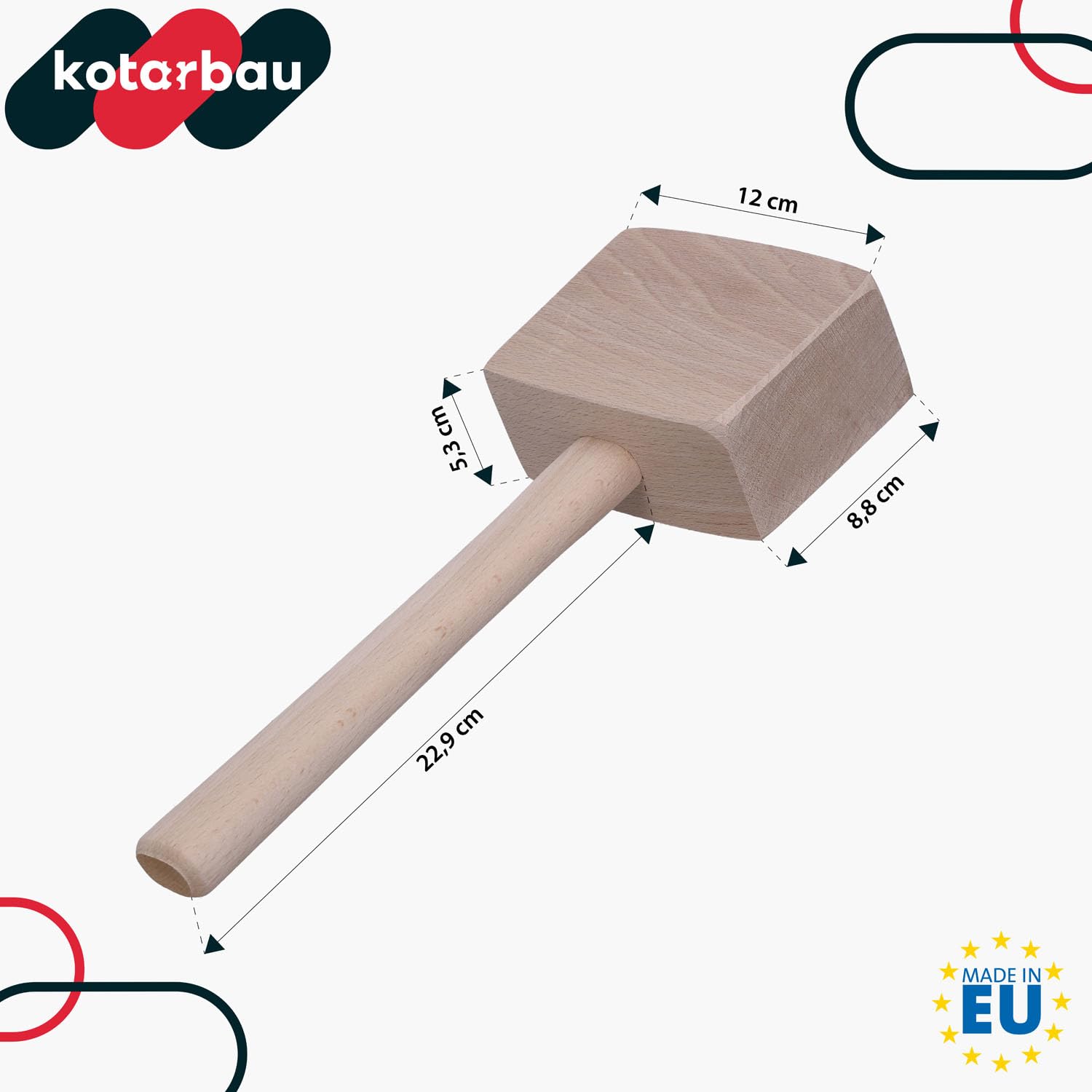 Kotarbau® - Marteau de menuisier - En bois de hêtre - Rectangulaire
