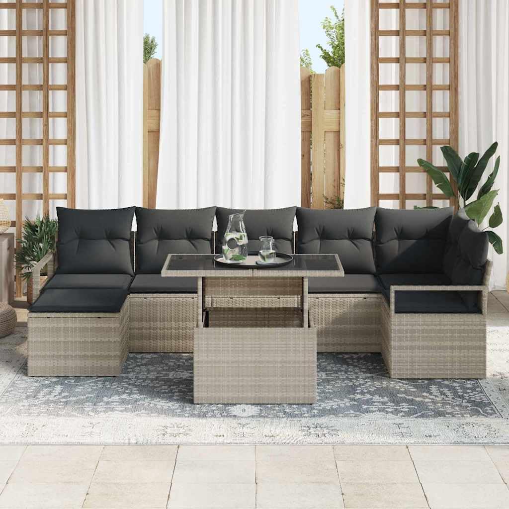 Modulare Lounge Set di mobili da giardino con cuscino, grigio