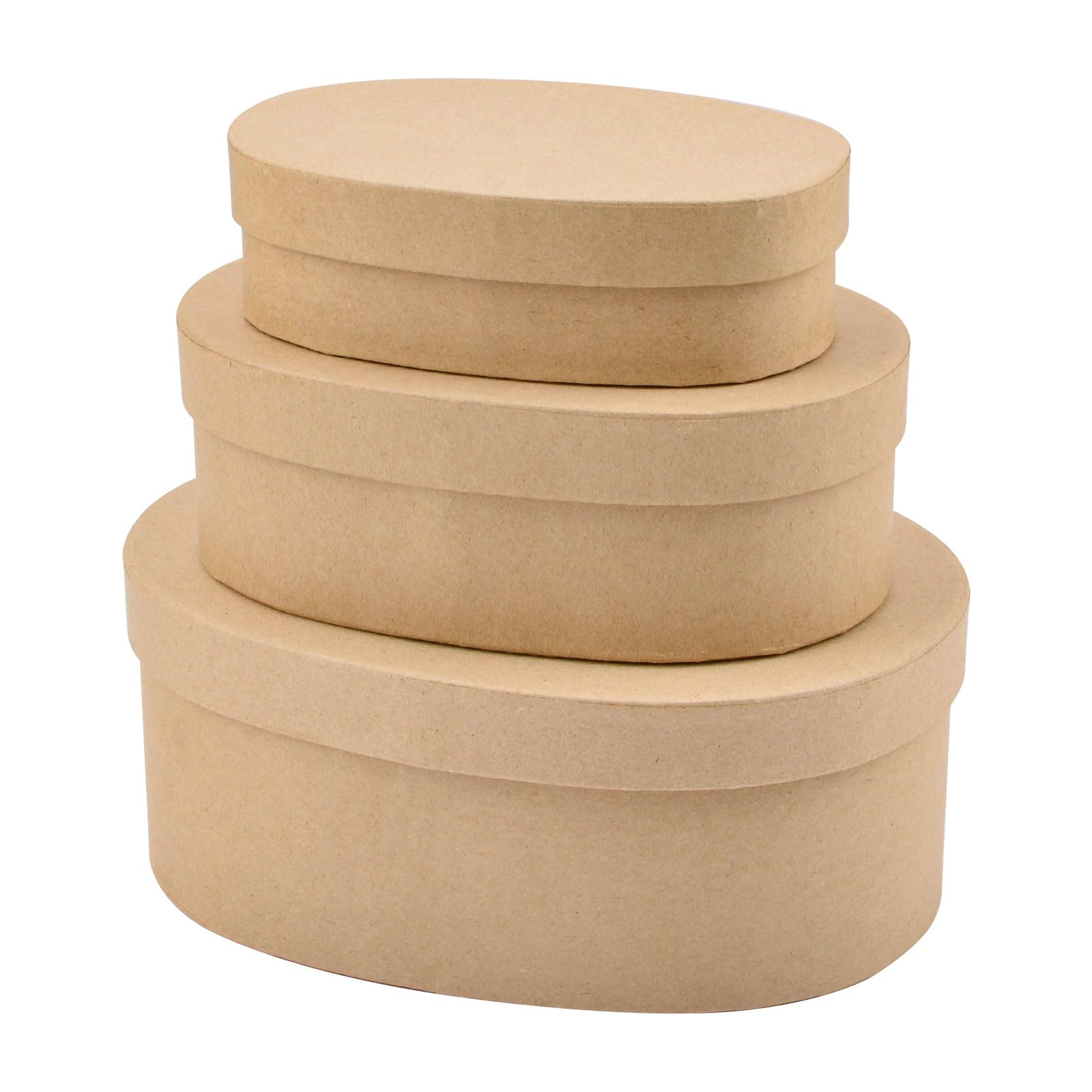 【PAPIER-MACHE STORAGE CONTAINER】 Amazon.com: WANDIC Paper Mache Box, Set of 3 Oval Paper Mache Hat