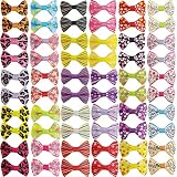YCYIKA 60Piece Small Dog Bows with Clips Cute and Colorful Dog Hair Clips Dog Barrettes for Small Do