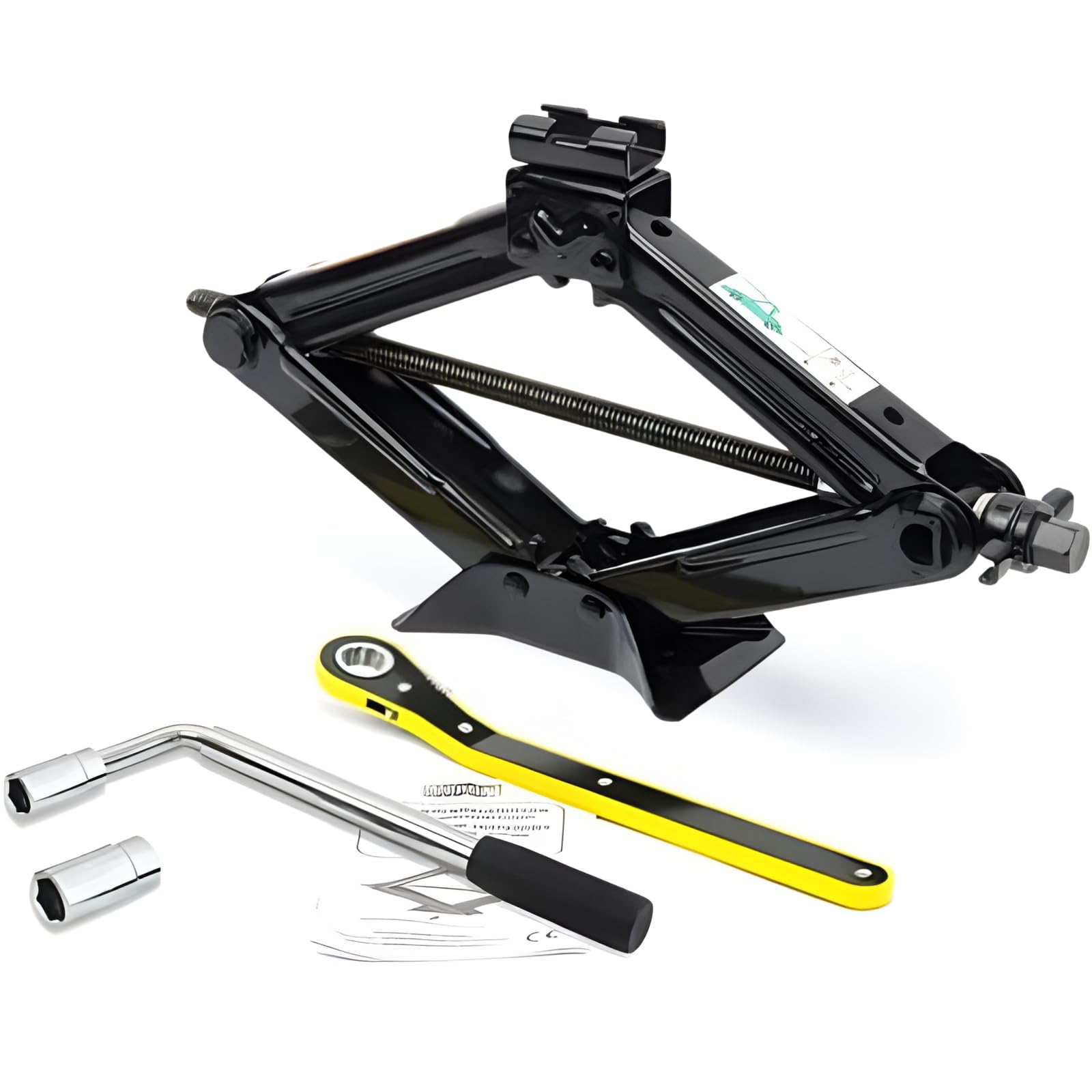 Verda Hydraulic Jack 2T (2000 kg), 98-440 mm, Ratchet Wrench, Wheel Nut Wrench, Car Scissor Jack, Car Lift, Expanded Steel Plate, Portable Hydraulic Jack for