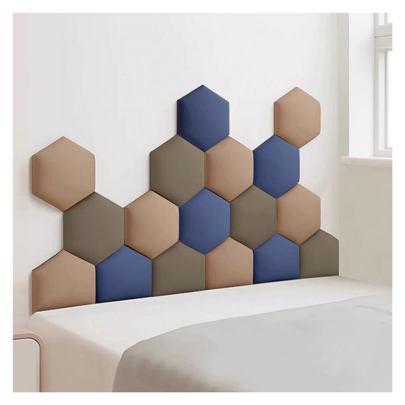Panneaux muraux rembourrés Tête de lit Anti-Collision, Panneaux muraux décoratifs 3D Auto-adhésifs, Rembourrage Mural résistant aux Rayures for Chambres d'enfants(Brown,180x105cm)