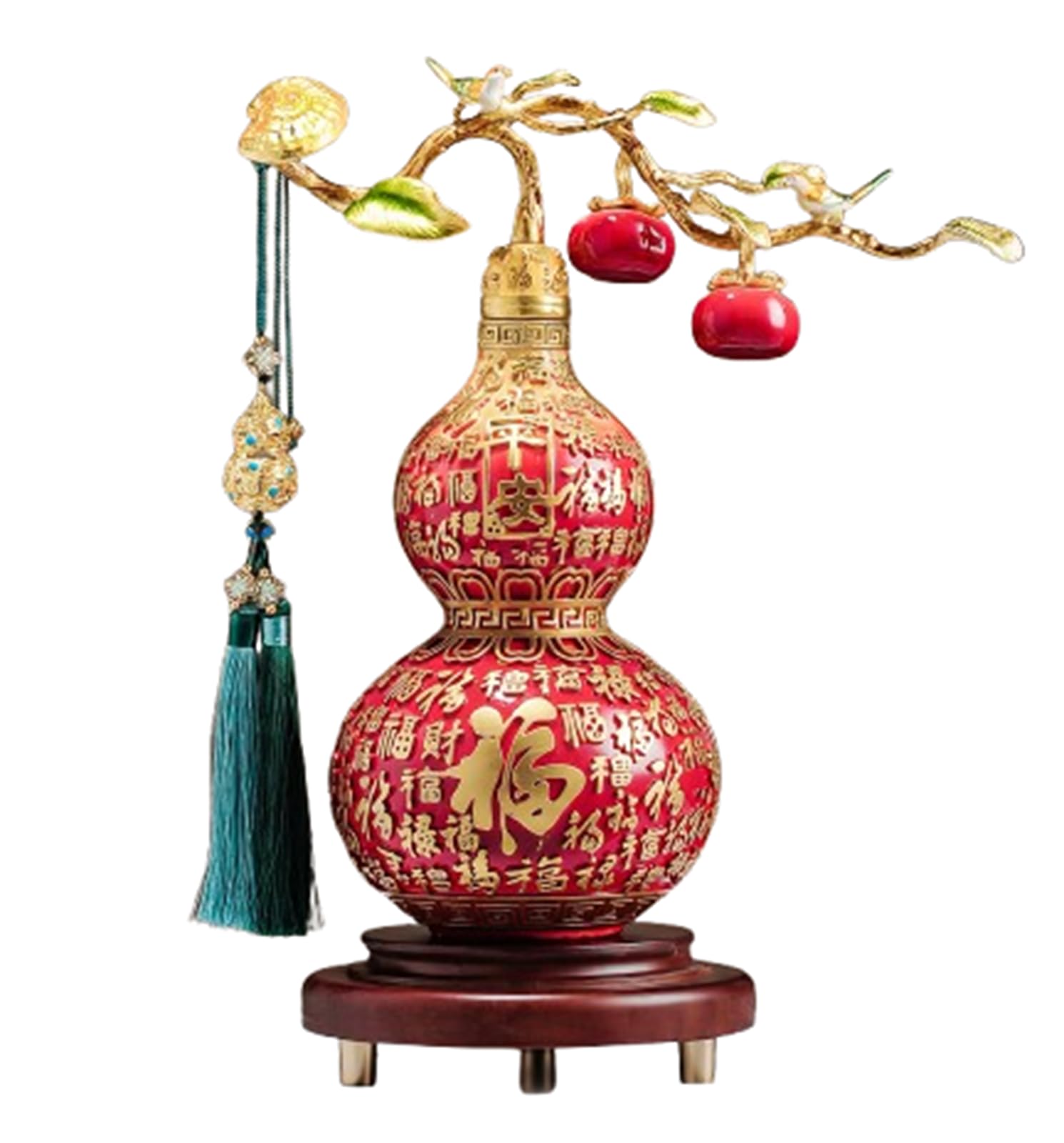 NHDVDVAV Wanfu Gourd & Persimmon Statue,Modern Home Decorative Collectible
