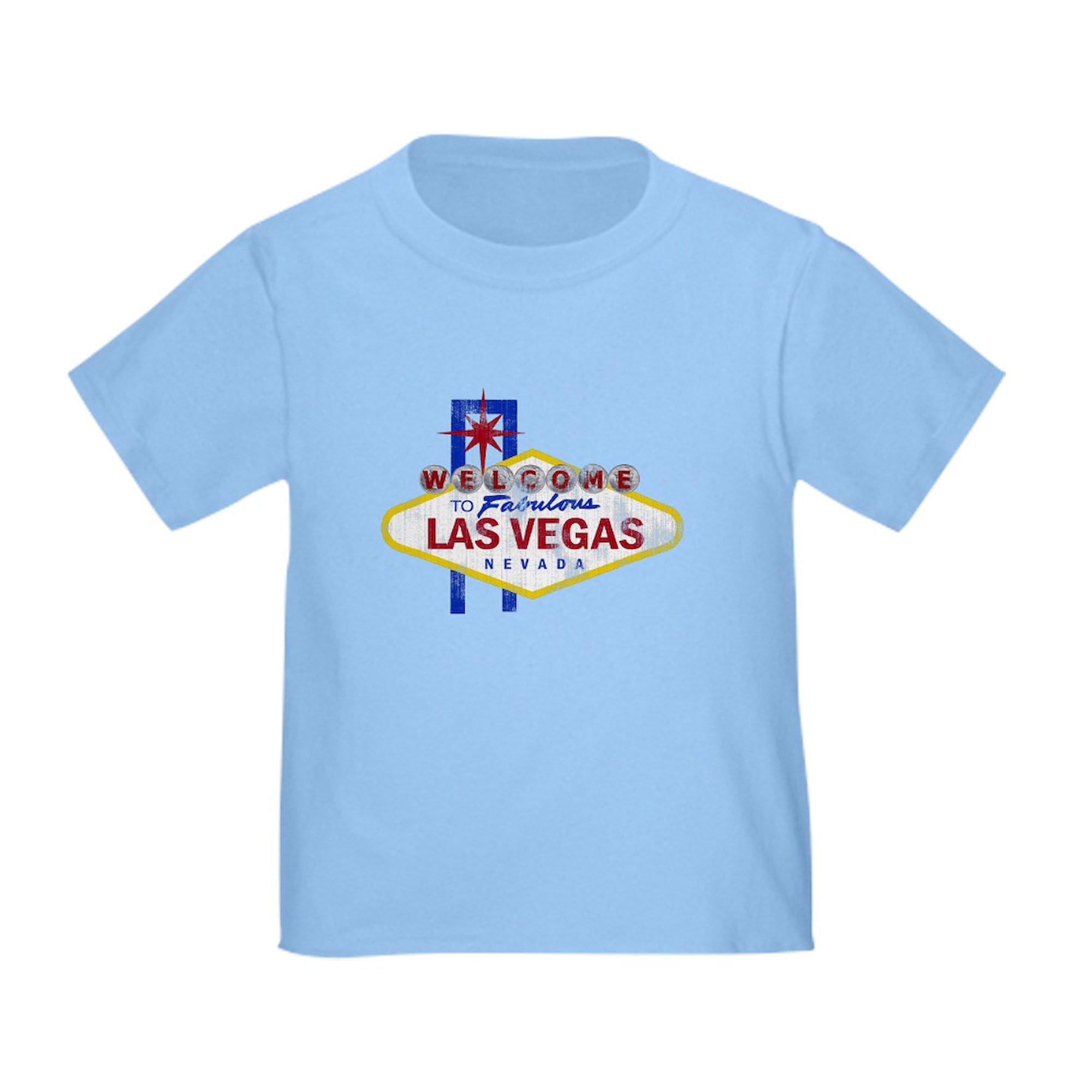 CafePress Las Vegas Sign Distressed Toddler T Shirt Toddler Graphic Tee, 100% Cotton Baby Blue