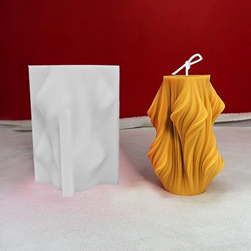 Miniatura 4 de Molde de vela ondulado tallado geométrico irregular de silicona para jabón, fondant, chocolate, caramelo, pastel, molde de yeso, arcilla para arte