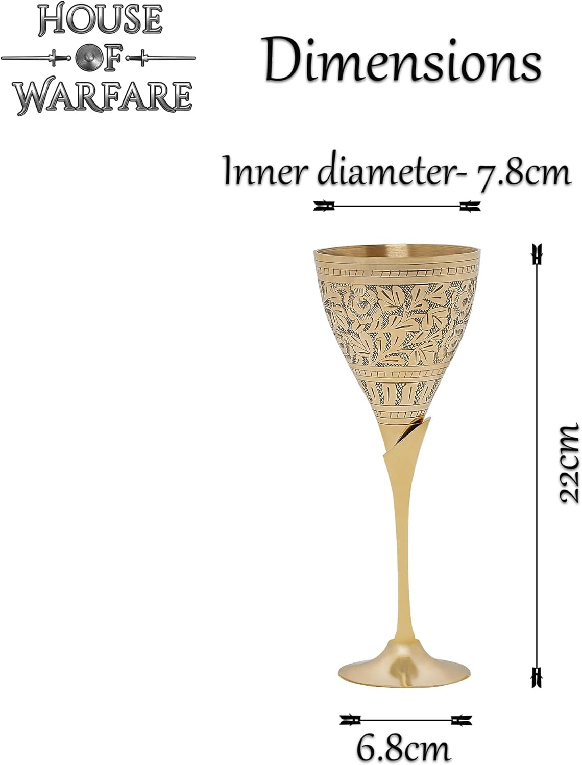 Vintage Chalice Medieval Goblet | Solid Brass Royal Wine Glass Cups | Medieval Drinking Goblet Unique Gift (300 ml)